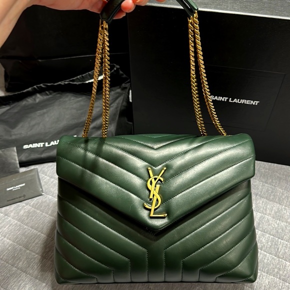 Saint Laurent- NEW Lou Lou Medium, Hunter Green - Picture 1 of 15